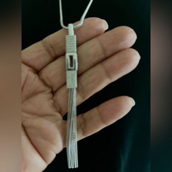 Vintage Swarovski Kolye Cubist Pendant Long Necklace - Picture 5 of 9